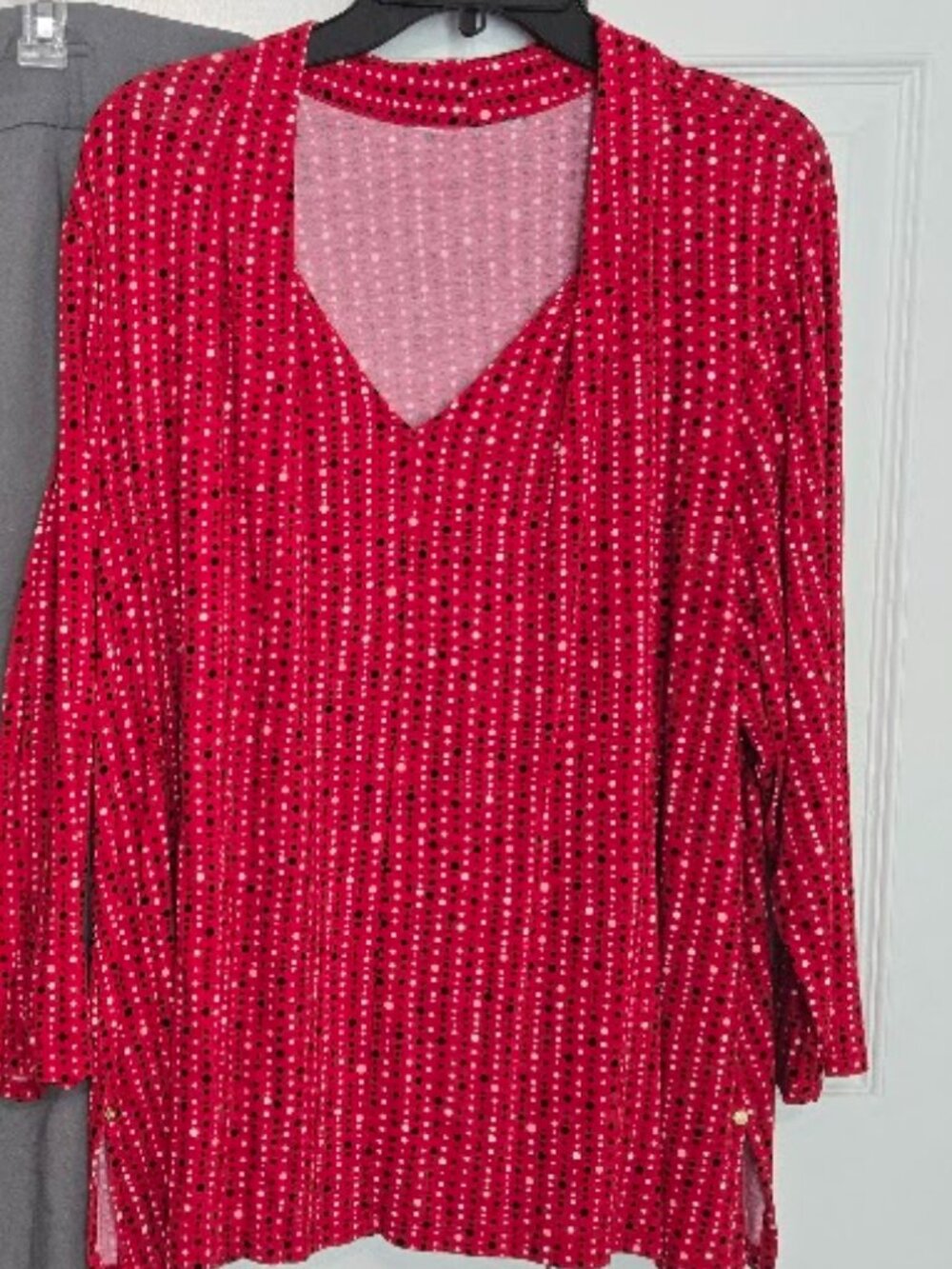 Red polka dot blouse